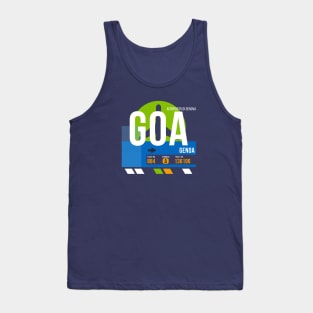 Genoa (GOA) Airport // Retro Sunset Baggage Tag Tank Top